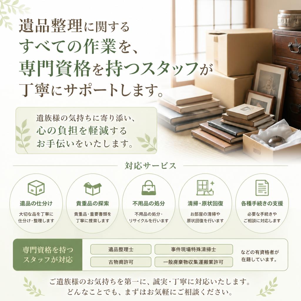 遺族様をサポートする専門的なサービス
