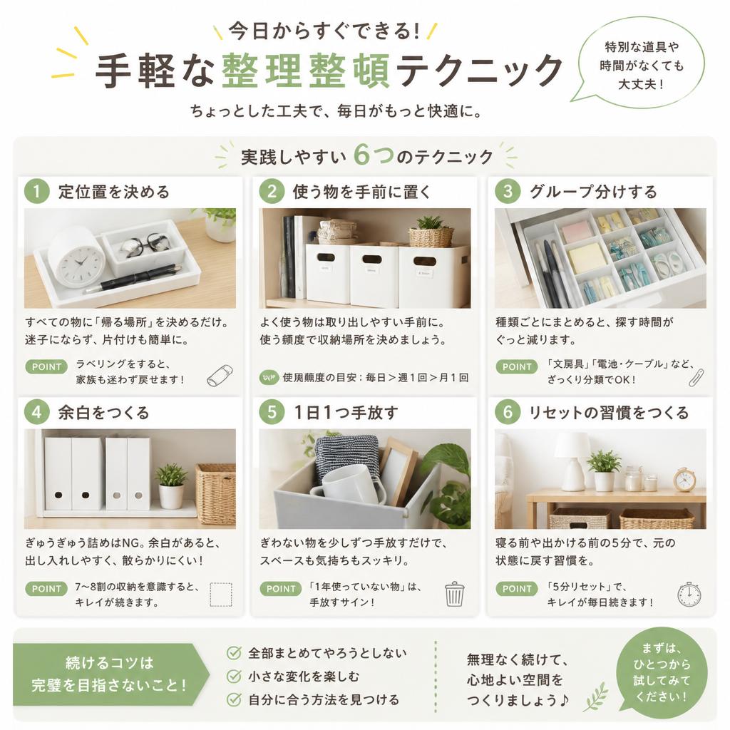 5. 自宅でできる整理整頓のコツ